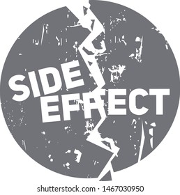 Side effect sign on white background