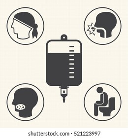 Side effects of chemotherapy.  Vector icons for infographic