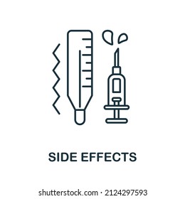 Side Effects icon. Line element from vaccination collection. Linear Side Effects icon sign for web design, infographics and more.