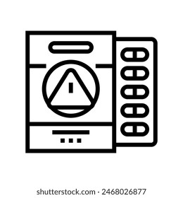 side effects medicines pharmacy line icon vector. side effects medicines pharmacy sign. isolated contour symbol black illustration