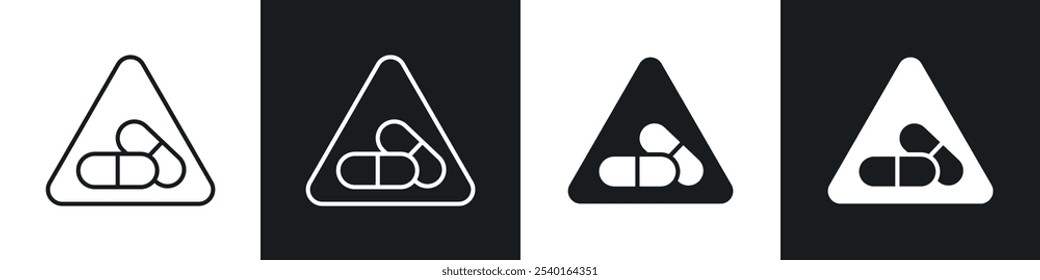 Side effects sign in black and white colors.