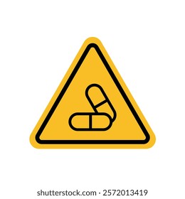 Side effects sign in yellow color