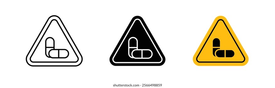 Side effects signs flat and linear vector illustration on white background.