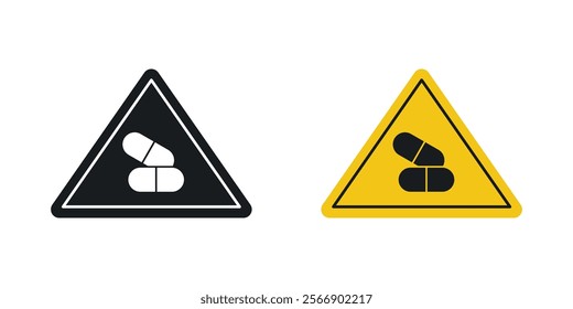 Side effects signs set in black and colored