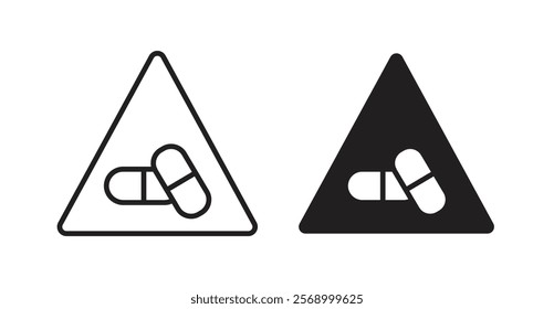 Side effects signs set vector graphics designs