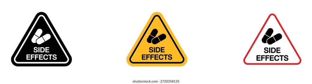 Side Effects Warning sign icon vector. potential side effects of medication symbol. vector illustration.