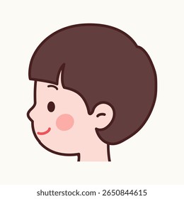 Face lateral de um menino bonito - Ilustração de vetor