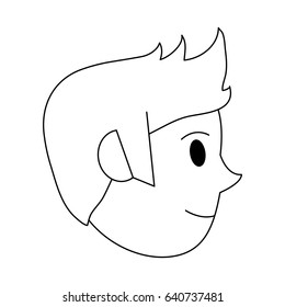 side of face happy man icon image 