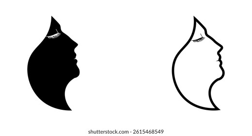Side face icon on white background