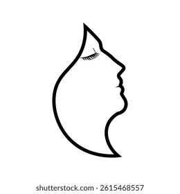 Side face icon on white background