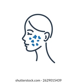 Side Face Skin Condition Icon Isolated On White Background