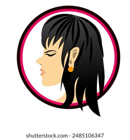 Una Plantilla de diseño de logotipo de Vector de mujer de cara lateral inspirada en la belleza