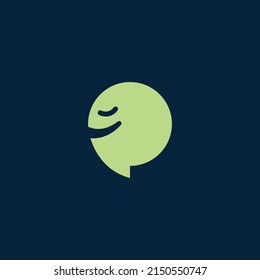  Side Facing Calming Smiling Face in a Shape of Chat Balloon