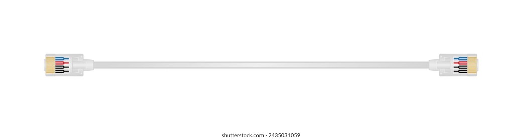 Side -facing conversion cable _Modular jacks_ male_modular jacks_ male illustration.