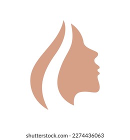 side facing woman icon vector. Woman salon logo sign.