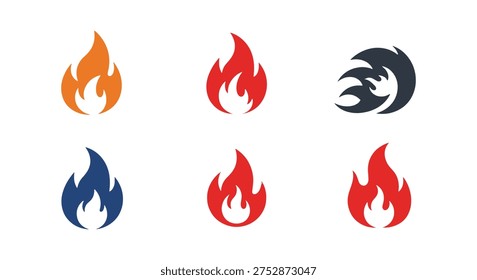 Side Flame Line art vector vibrant abstract gradient color
