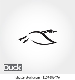 side Flying duck, goose, swan logo art