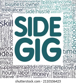 Side Gig Conceptual Vector Illustration Word Cloud Isolated On White Background.