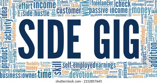 Side Gig Conceptual Vector Illustration Word Cloud Isolated On White Background.