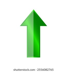 up side going green arrow 3d icon isolated 