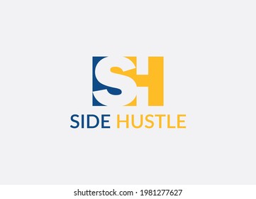 Side Hustle Abstract Sh Letter Modern Logo Design