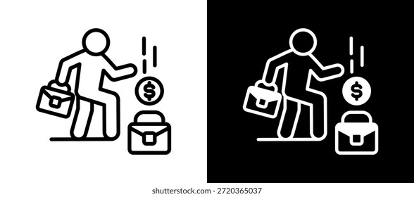 Side Hustle Icon whiteblack Vector Illustration