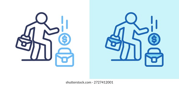 Side Hustle Icon whiteblue Vector Illustration