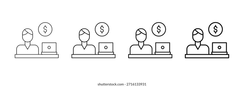 Side Hustle Icons Vector Set In Different Stroke Line Style