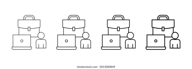 Side Hustle Icons Vector Set In Different Stroke Line Style