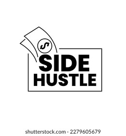 Side hustle success make money income icon label design vector