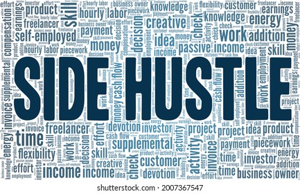 Side Hustle Vector Illustration Word Cloud Stock Vector (Royalty Free ...