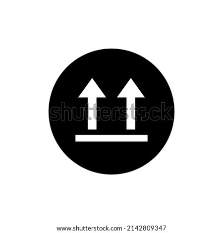 Side up icon in black round