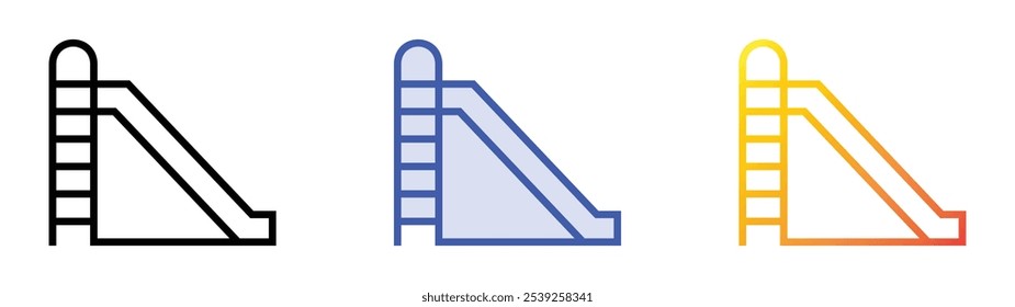 side icon. Linear, Blue Fill and Gradient Style Design Isolated On White Background