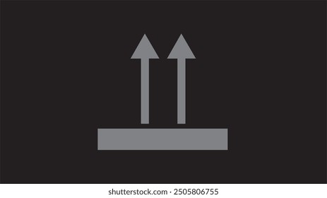 Side Up Icon Raster Sign,Handle with care sign, upward sign.