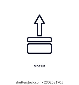 side up icon. Thin line side up icon from delivery and logistics collection. Outline vector isolated on white background. Editable side up symbol can be used web and mobile