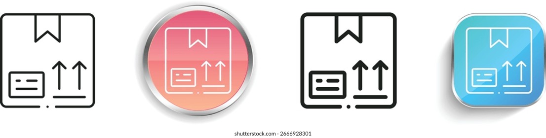 ícone de um lado para cima. Design fino, linear, regular e estilo botão isolado no fundo branco