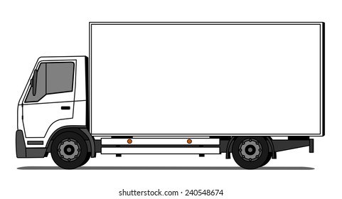 Side illustration of delivery truck