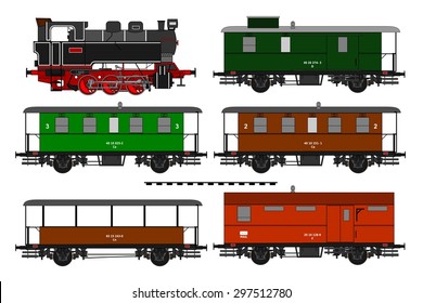 A side illustration of vintage train. 