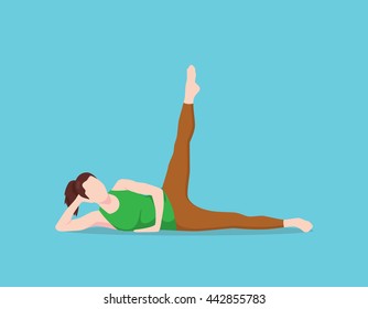 side leg lifts pilates position name vector graphic illustration