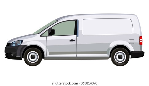 Side of a light commercial vehicle on a transparent background
