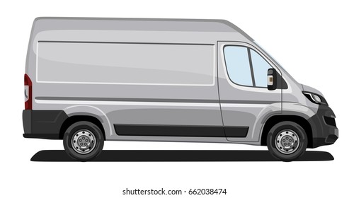 Side of the light commercial vehicle on a white background
