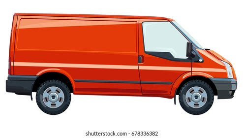 Side of the light commercial vehicle on a white background