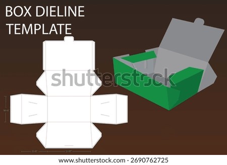 Side lock box 6x6x10 inch dieline template. "Box" can be used for a variety of purposes. Some of its common uses are:Packaging: