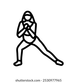 side lunges pregnant fitness line icon vector. side lunges pregnant fitness sign. isolated contour symbol black illustration