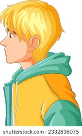 Side of man cartoon illustration