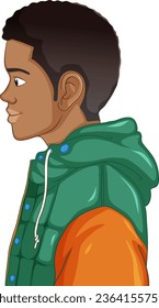 Ilustración de caricatura de Side of man