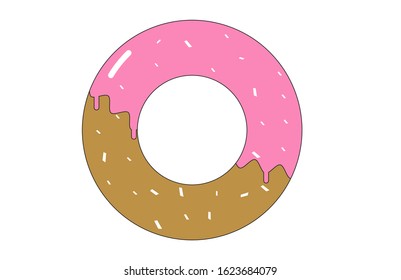 The side of the marshmallow donut Isolated On A White Background vector.