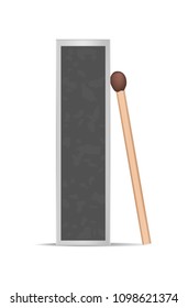 Side of match box mockup. Realistic illustration of side of match box vector mockup for web design isolated on white background