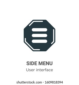 Side menu glyph icon vector on white background. Flat vector side menu icon symbol sign from modern user interface collection for mobile concept and web apps design.
