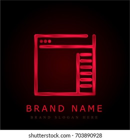 Side Menu red chromium metallic logo